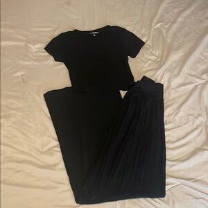 Black Crop Top and Pant Set